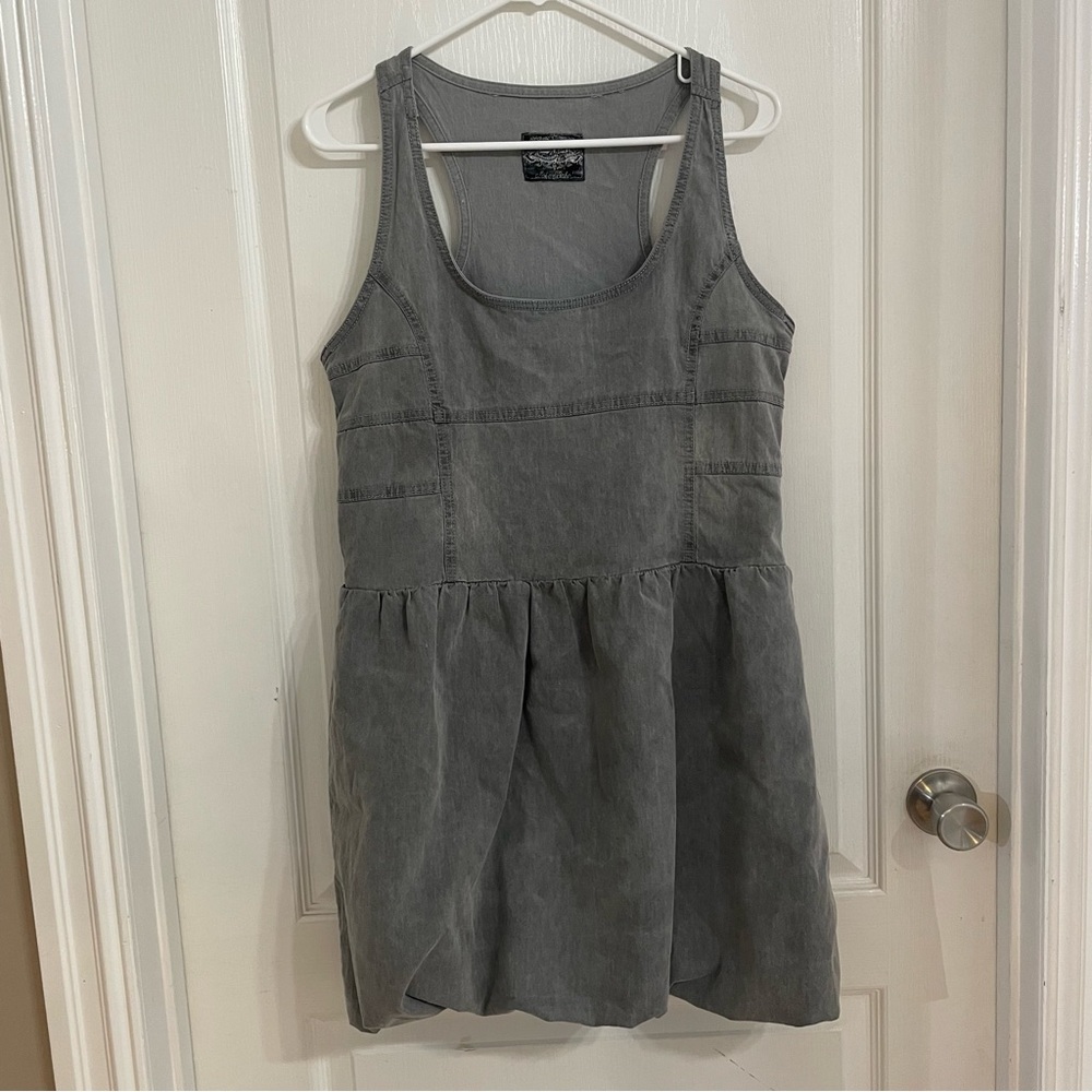 Soho Babe Faded Gray Sleeveless Bubble Mini Dress